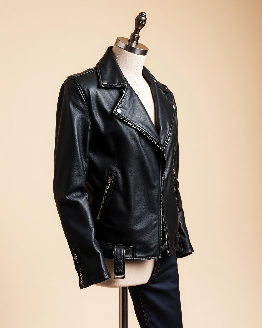Veste biker Premium — Cuir Le Temple Doré